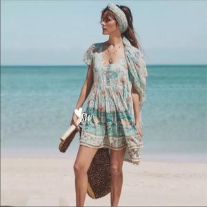 women's light blue babydoll dress